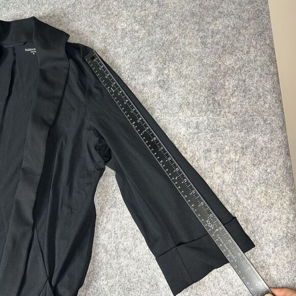 Eileen Fisher Blazer Cardigan Women’s Medium Open Front Black Stretch Career - Picture 9 of 9